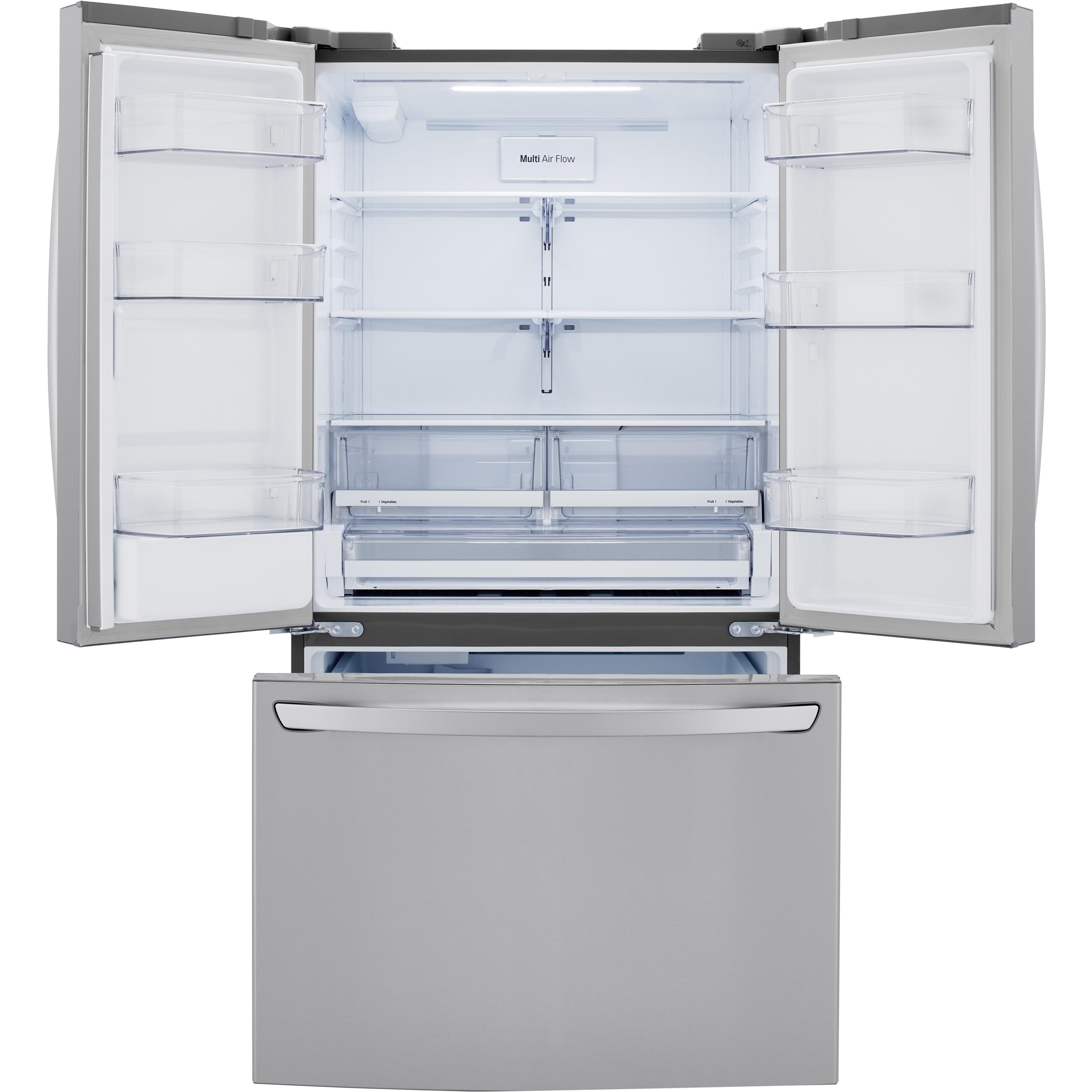 LG 36-inch, 29 cu.ft. Freestanding French 3-Door Refrigerator with Multi-Air Flow? Technology LRFWS2906S