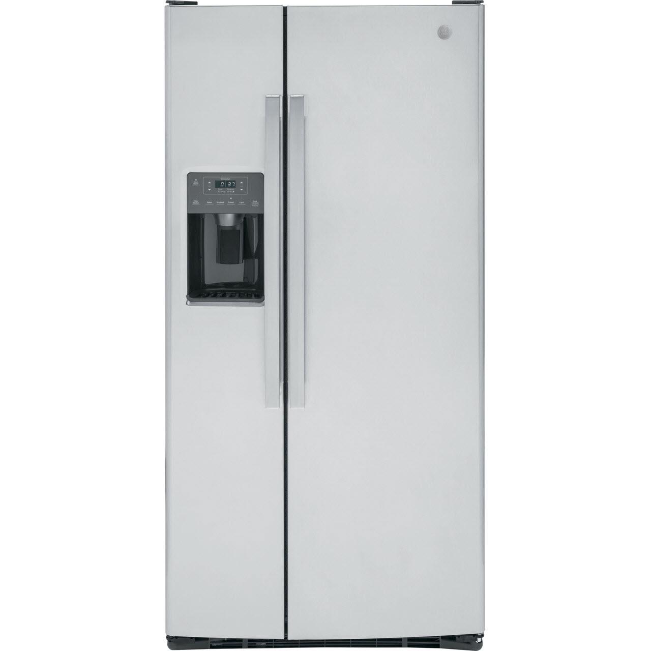 GE 33-inch 23 cu.ft. Freestanding Side-by-Side Refrigerator with LED Lighting GSE23GYPFS