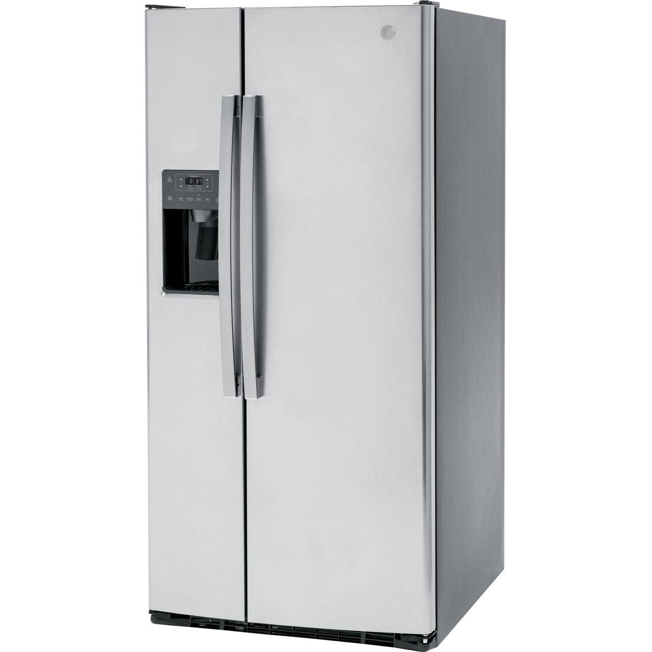 GE 33-inch 23 cu.ft. Freestanding Side-by-Side Refrigerator with LED Lighting GSE23GYPFS