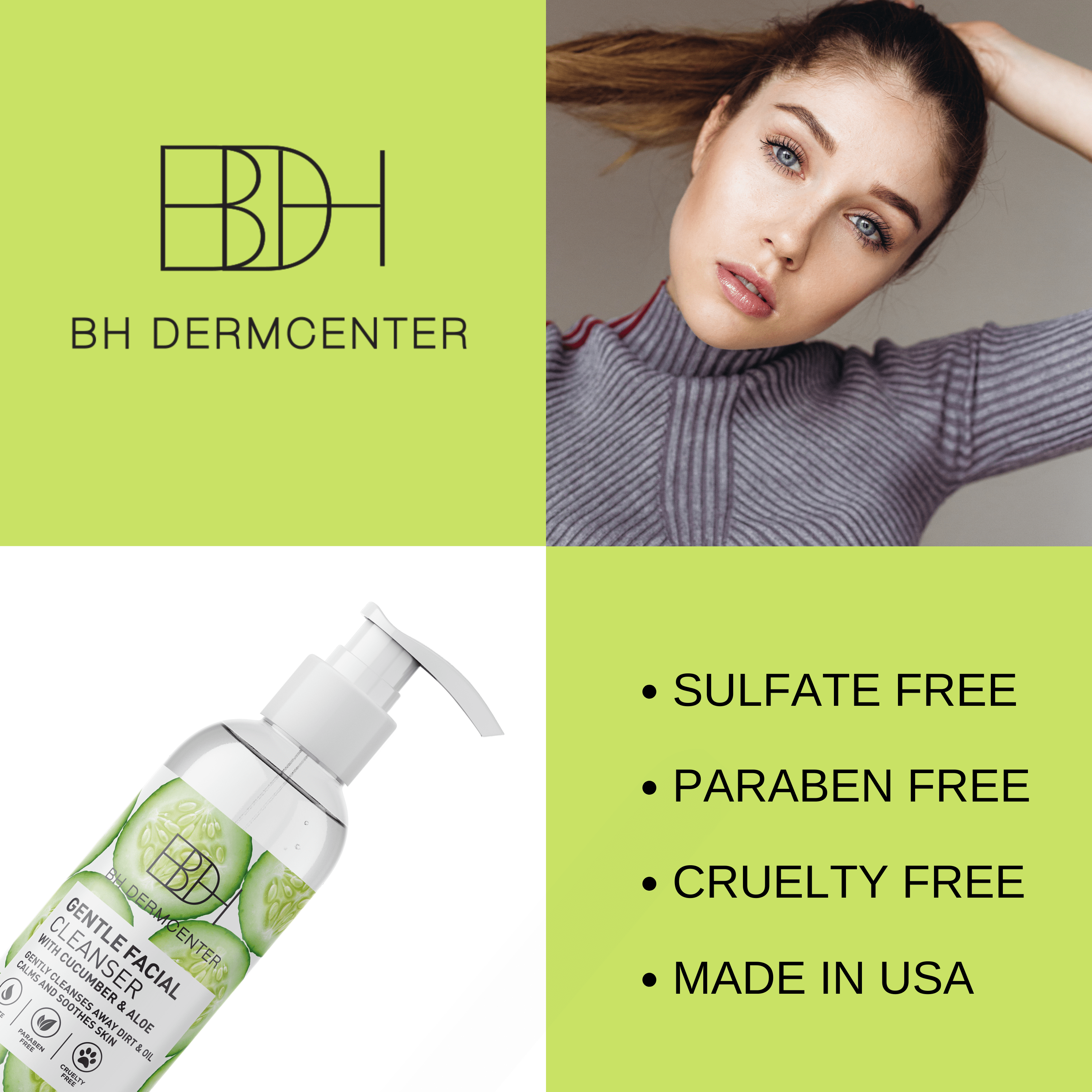 Cucumber Aloe Facial Cleanser by BH DERMCENTER - 8 FL OZ / 237 ML