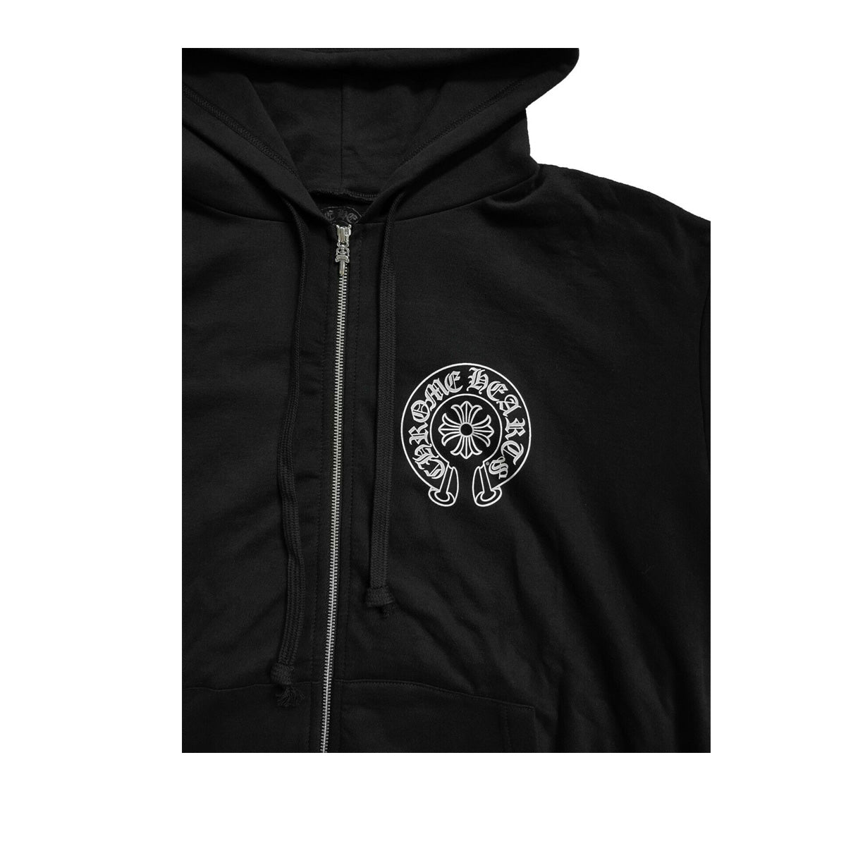 Chrome Hearts Mens Los Angeles Exclusive Horse Shoe Zip Up Hoodie 02818892-BLACK Black