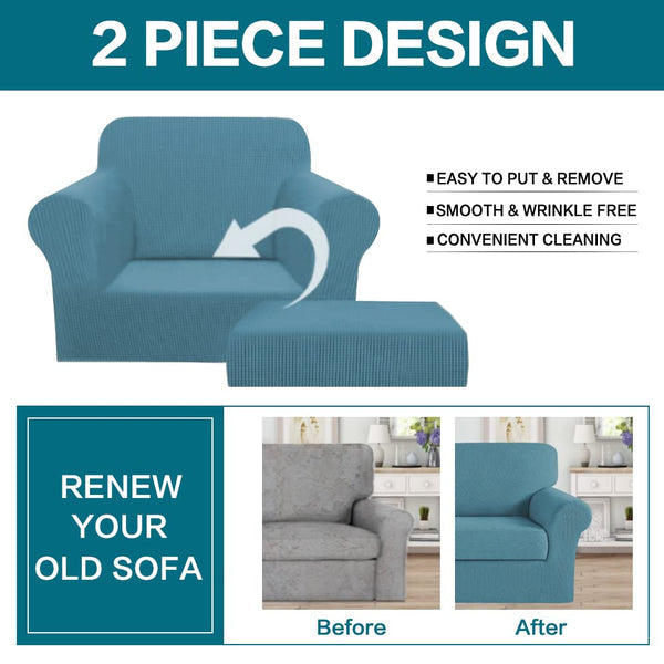 2 Piece Chair Covers Armchair Slipcovers for Living Room Armchair Sofa ...