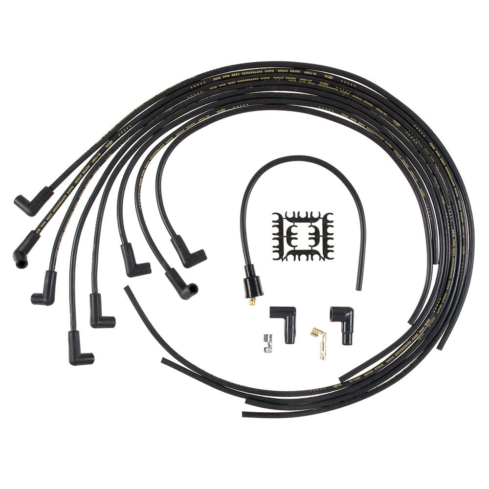 ACCEL Spark Plug Wires 8mm - Black 90 Degree Boot With Black Wires