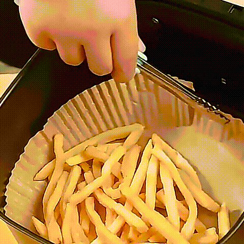 Disposable Fryer Silicone 100-Pack Air Fryer Liners - 6.3" Square  Silicone-Coated Parchment Papers (Heat Resistant To 445°F) Small Air Fryer