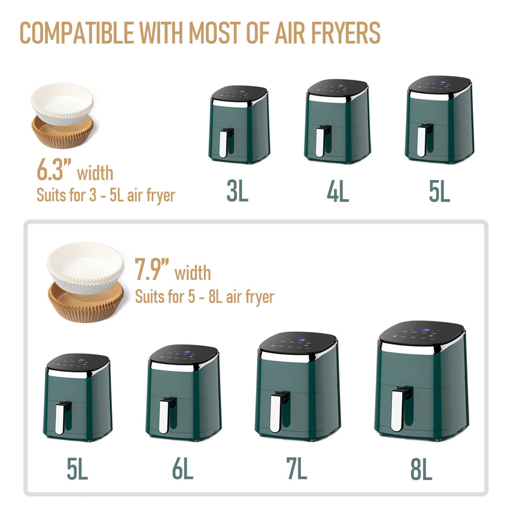 6.7 - 7.9 inches Air Fryer Disposable Paper Liners, Square