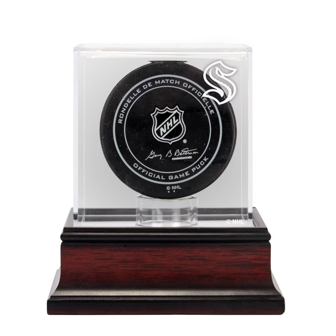 Seattle Kraken Mahogany Single Puck Display