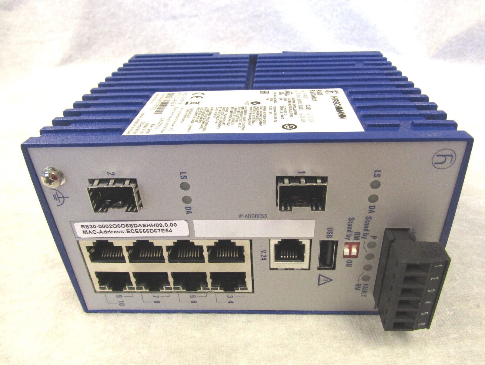 Hirschmann RS30-0802O6O6SDAEHH09.0.00 Ethernet Switch