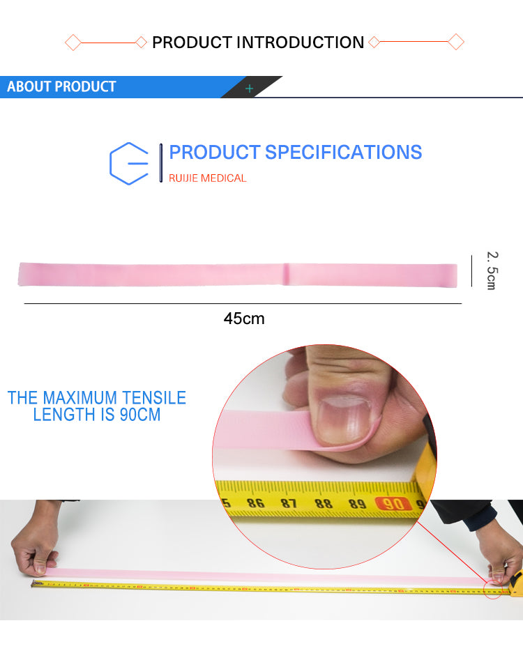 Manufacture Disposable Medical elastic Tourniquet small roll packing or bow packing MOQ:10000PCS