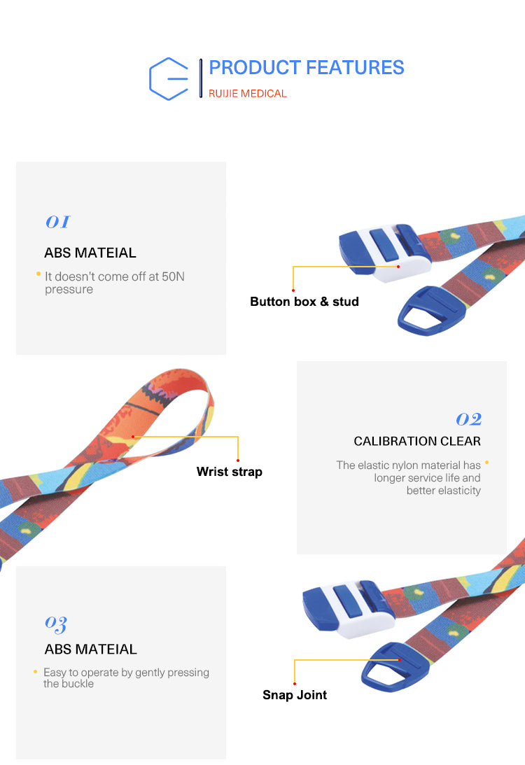Medical Elastic Rubber Tourniquet( with plastic button) Colorful Child and Adult MOQ:100PCS