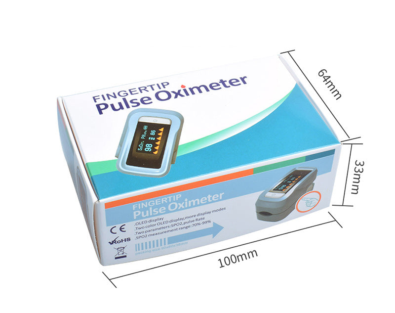Blood Oxygen Saturation Monitor Fingertip Pulse Oximetry with Batteries and Lanyard   MOQ:20PCS