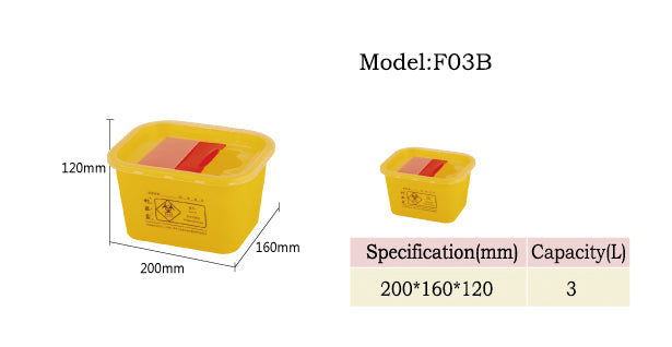 Plastic Disposal Sharp Containers/Medical Waste Bins 3L