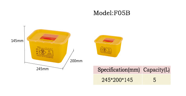 Plastic Disposal Sharp Containers/Medical Waste Bins 5L