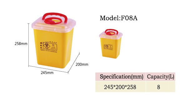 Plastic Disposal Sharp Containers/Medical Waste Bins 8L
