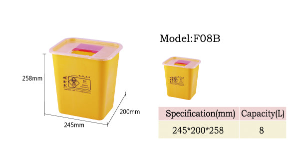 Plastic Disposal Sharp Containers/Medical Waste Bins 8L