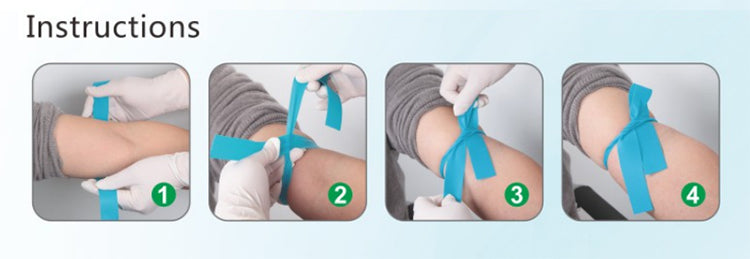 Manufacture Disposable Medical elastic Tourniquet small roll packing or bow packing MOQ:10000PCS