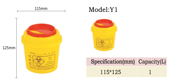 Plastic Disposal Sharp Containers/Medical Waste Bins 1L MOQ：100 Pcs