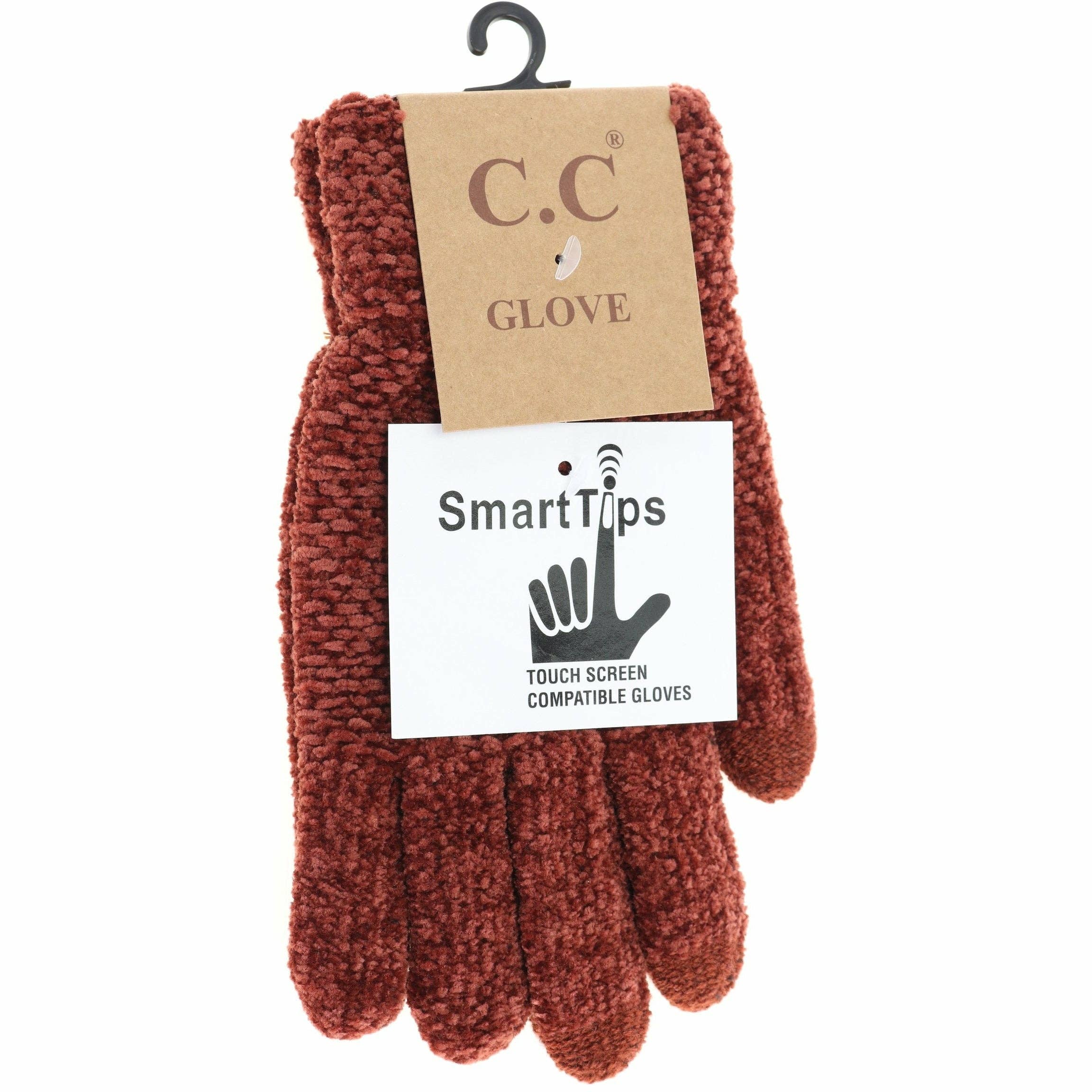 Chenille Gloves G9016: Earth Brown