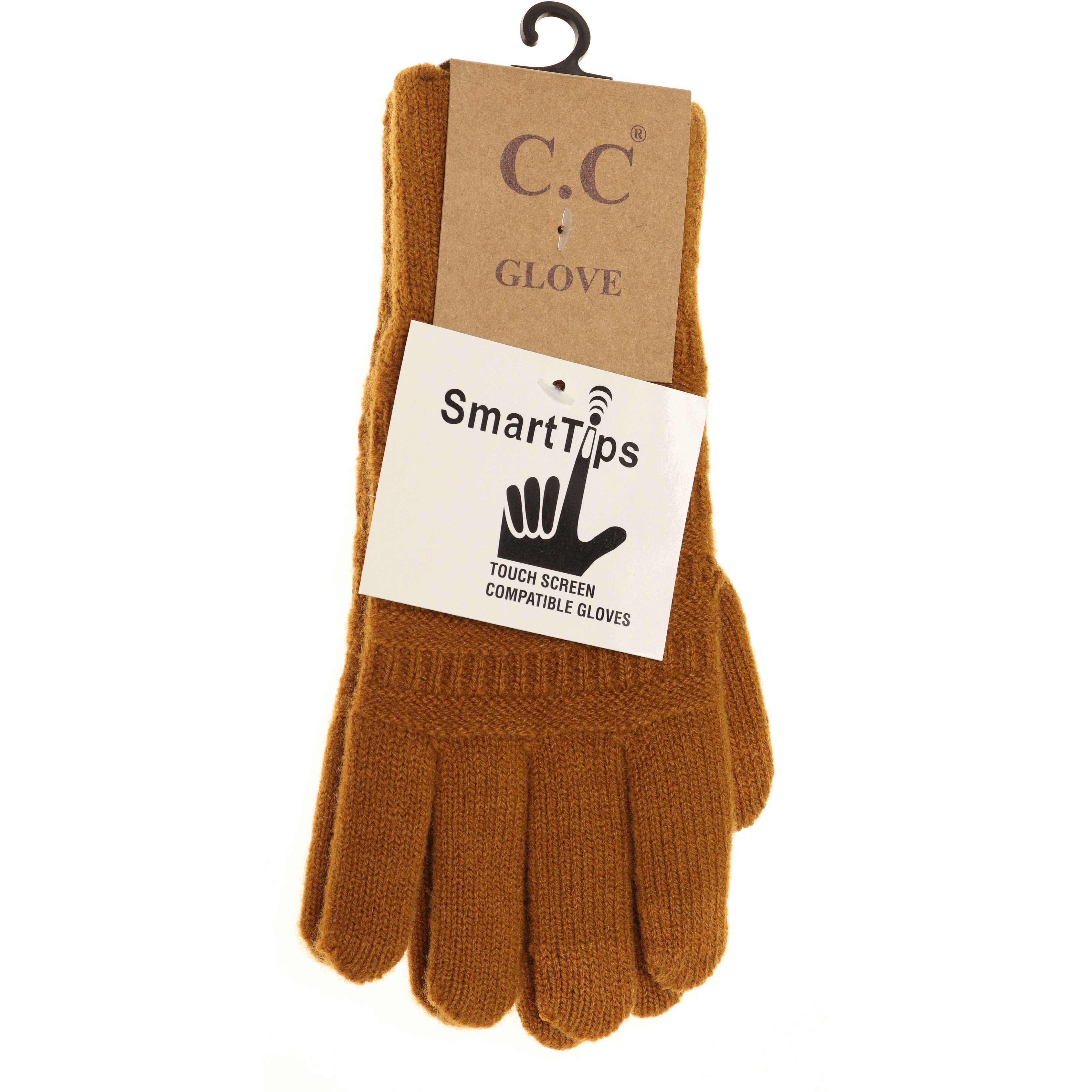 Classic Knit Gloves G9018: Golden Camel