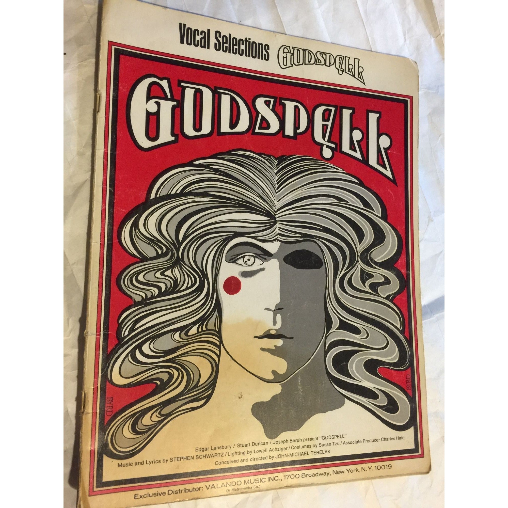 Vintage Vocal Selections Godspell David Byrd Souvenir Musical Theatre Program