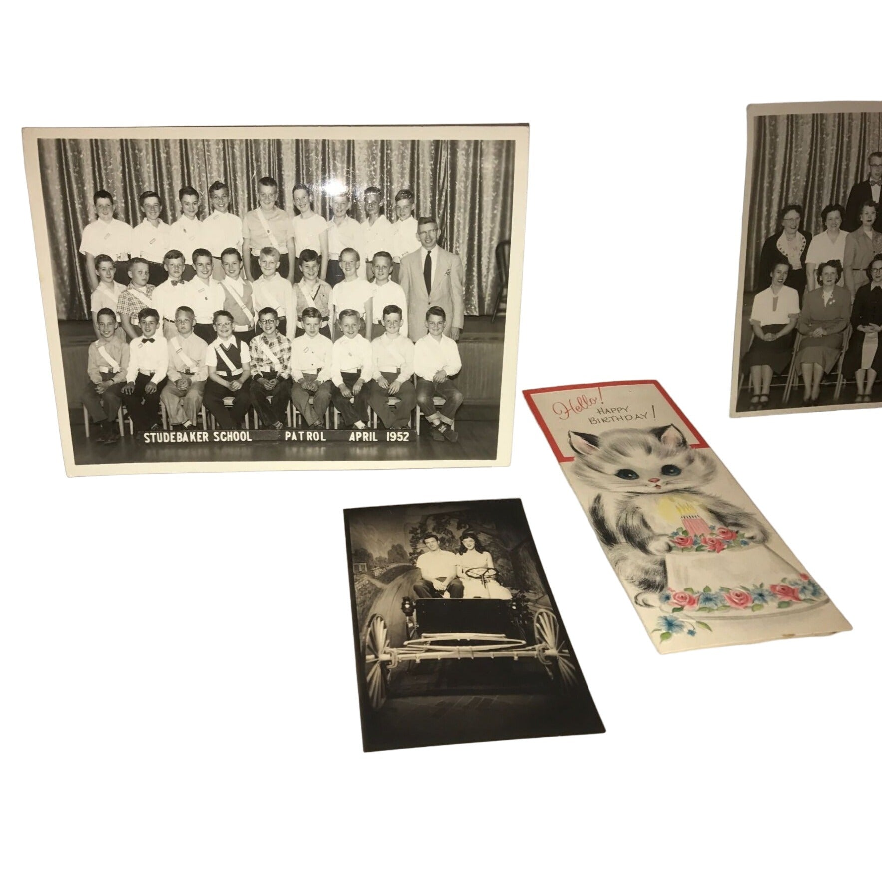 1950s era Photos and cards- School dance photo - high school organization group photo
