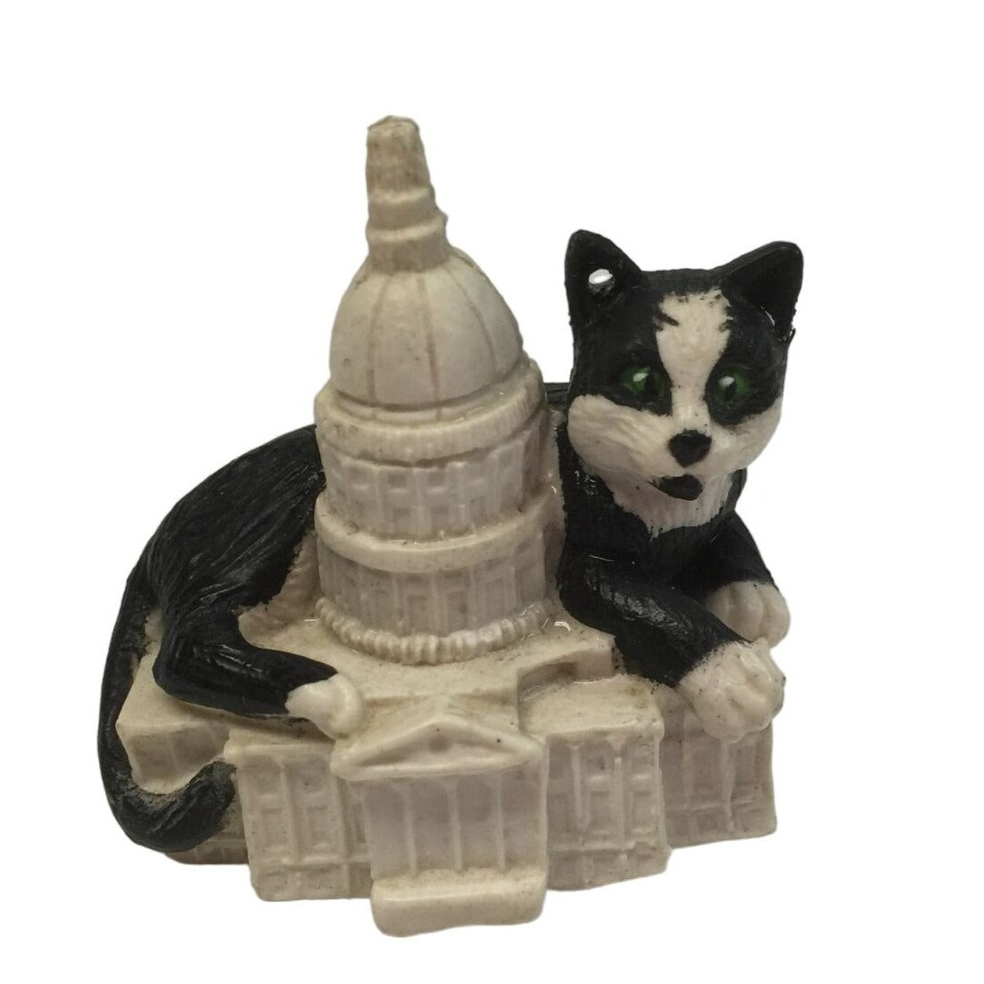Vintage 1993 For Street Kids Cat sitting on A White House/Building Figurine