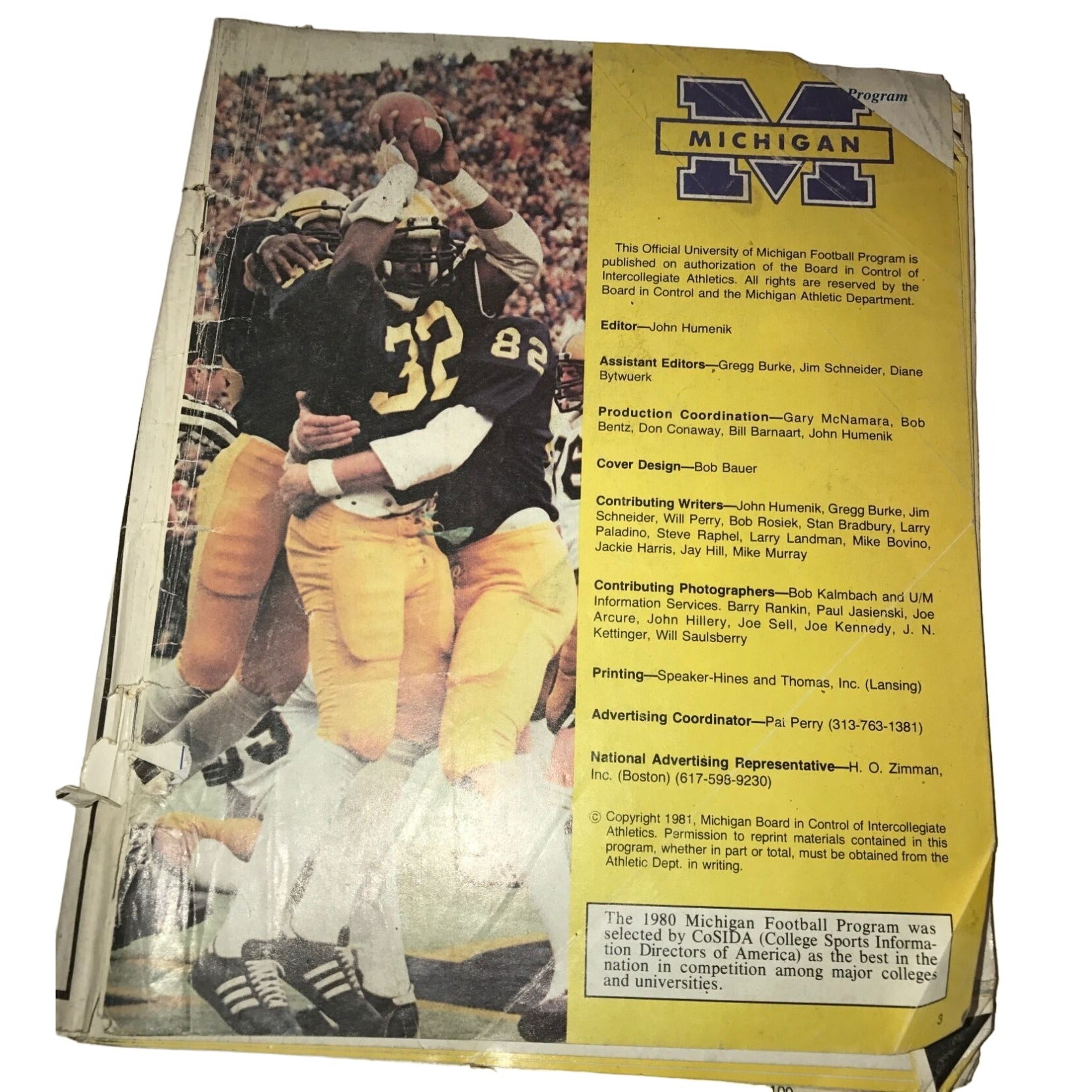Vintage 10/15/83 Sports Programs/Guides Michigan VS Northwestern Football