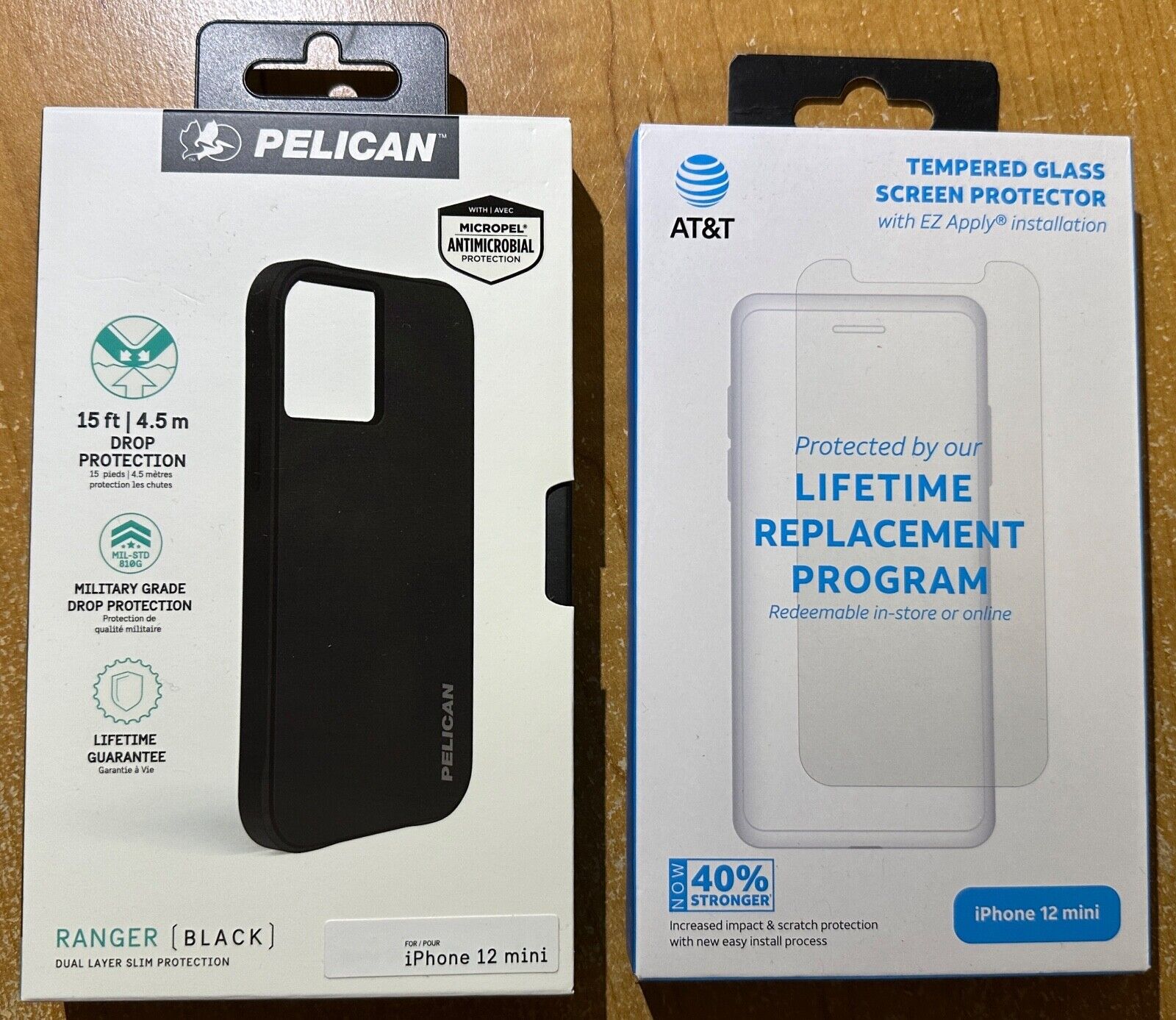Pelican Ranger Slim Case & AT&T Glass Screen Protector for iPhone 12 Mini (5.4