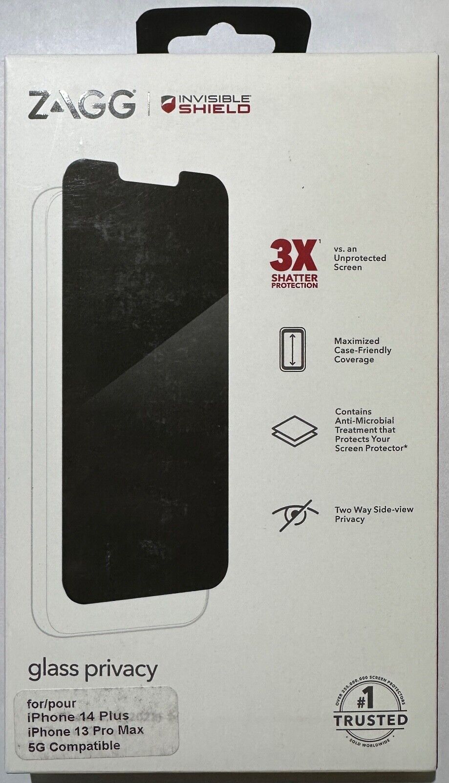ZAGG Glass Privacy Screen Protector for Apple iPhone 14 PLUS & 13 Pro Max (6.7