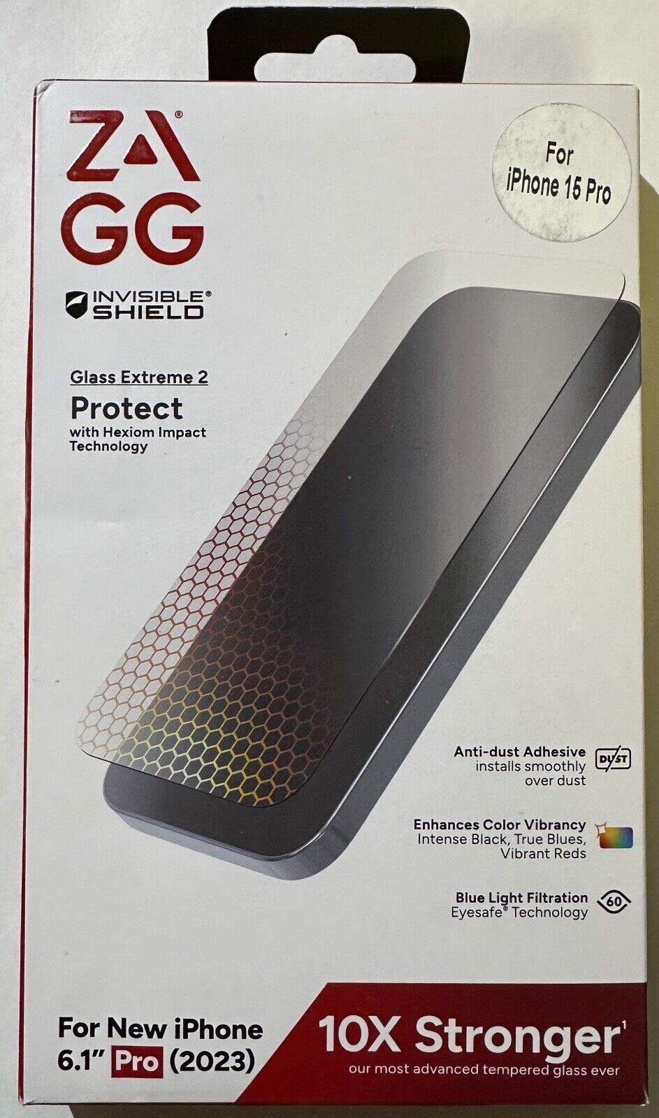 NEW ZAGG Glass Extreme 2 Screen Protector for Apple iPhone 15 Pro (6.1