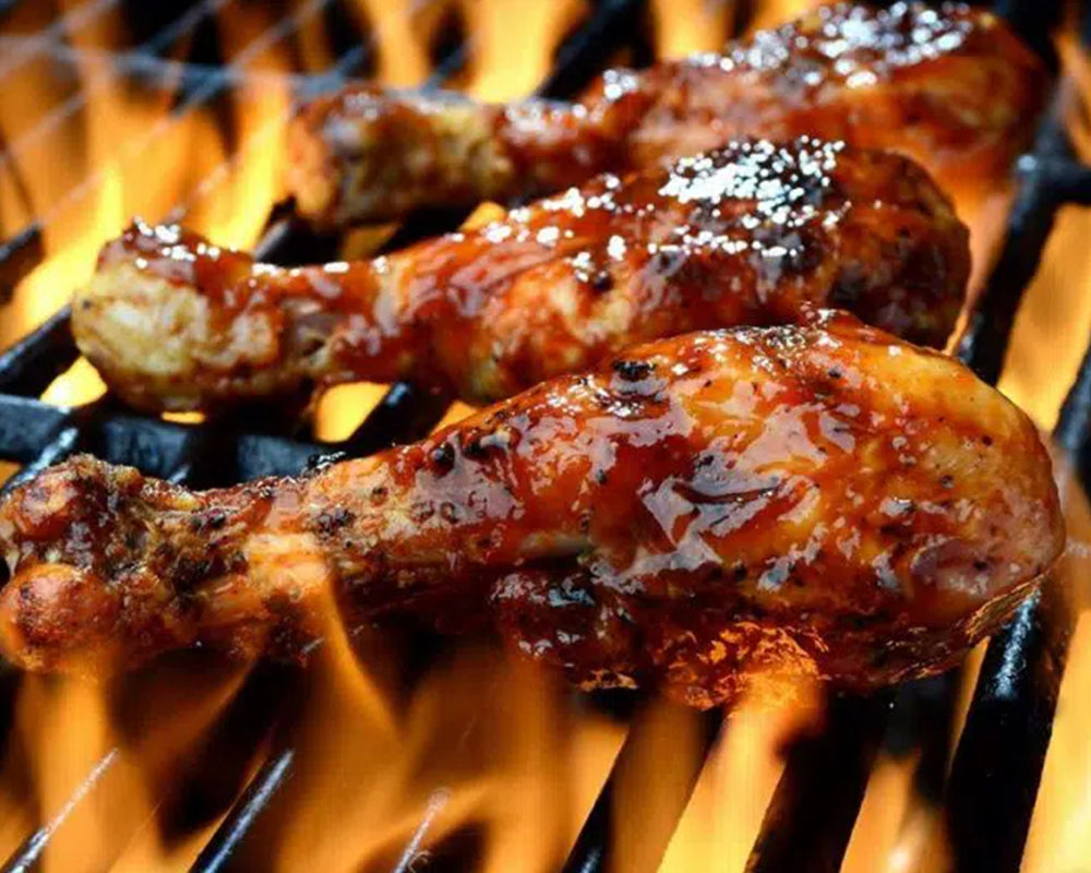 Grilled Chicken Legs on the Charcoal Grill