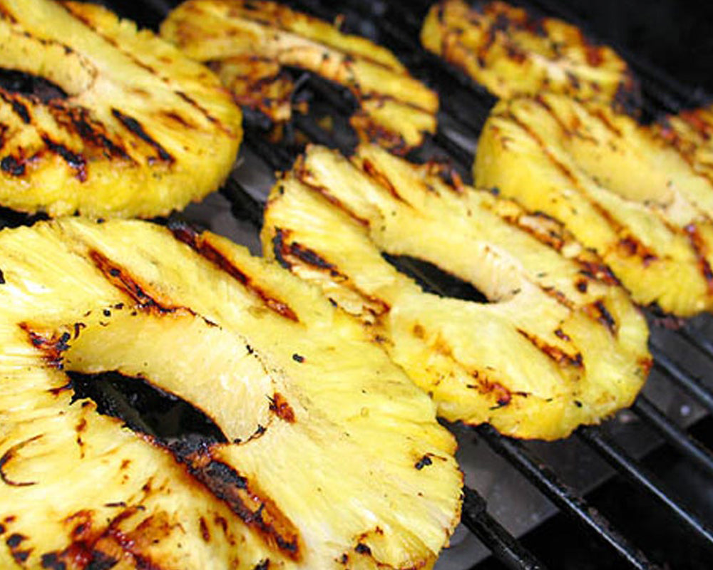 Grilled Pineapple Slices on the Charcoal Grill