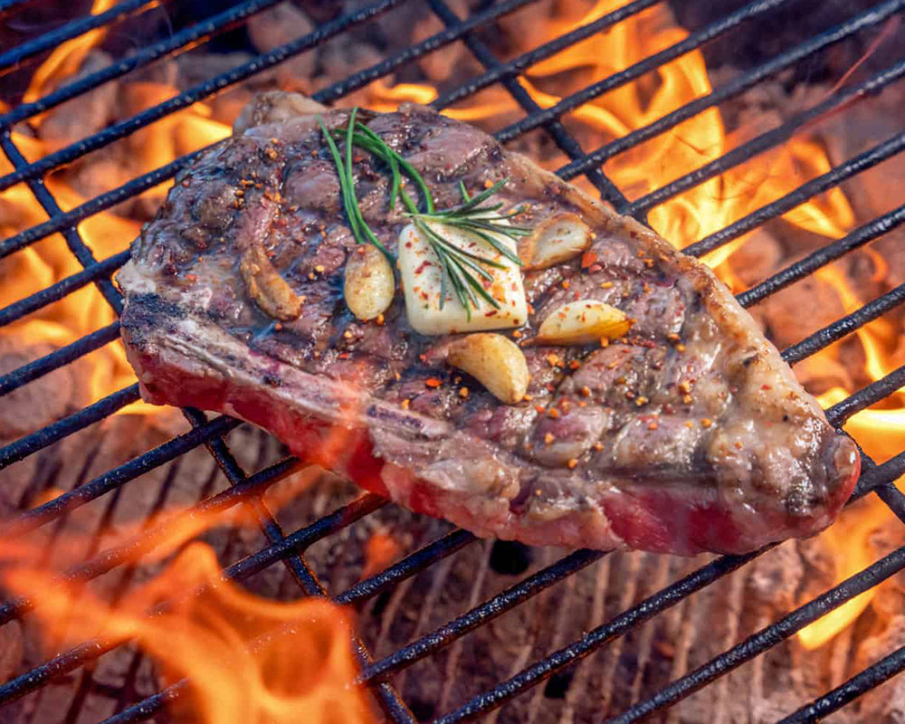 Grilled Steaks on the Charcoal Grill