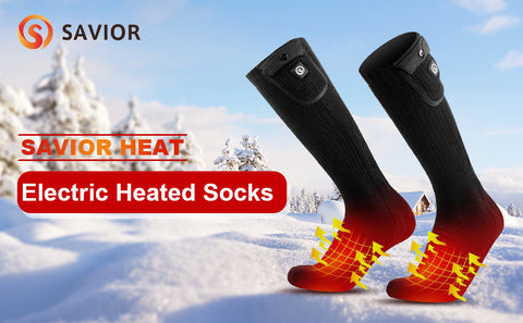Chaussettes chauffantes électriques Batterie rechargeable Hiver  Chauffe-pieds Thermiques Longues Chaussettes