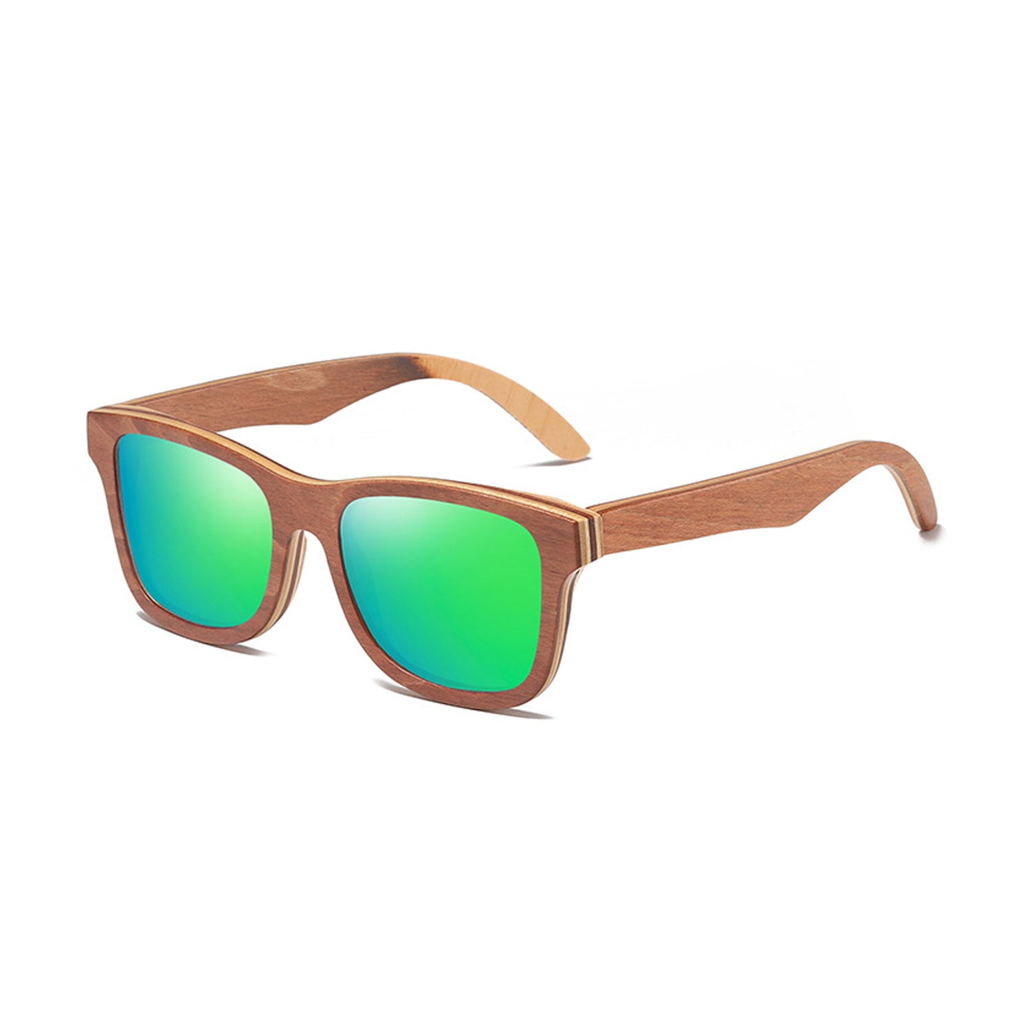 Rawa-Green Lens Walnut Sunglasses