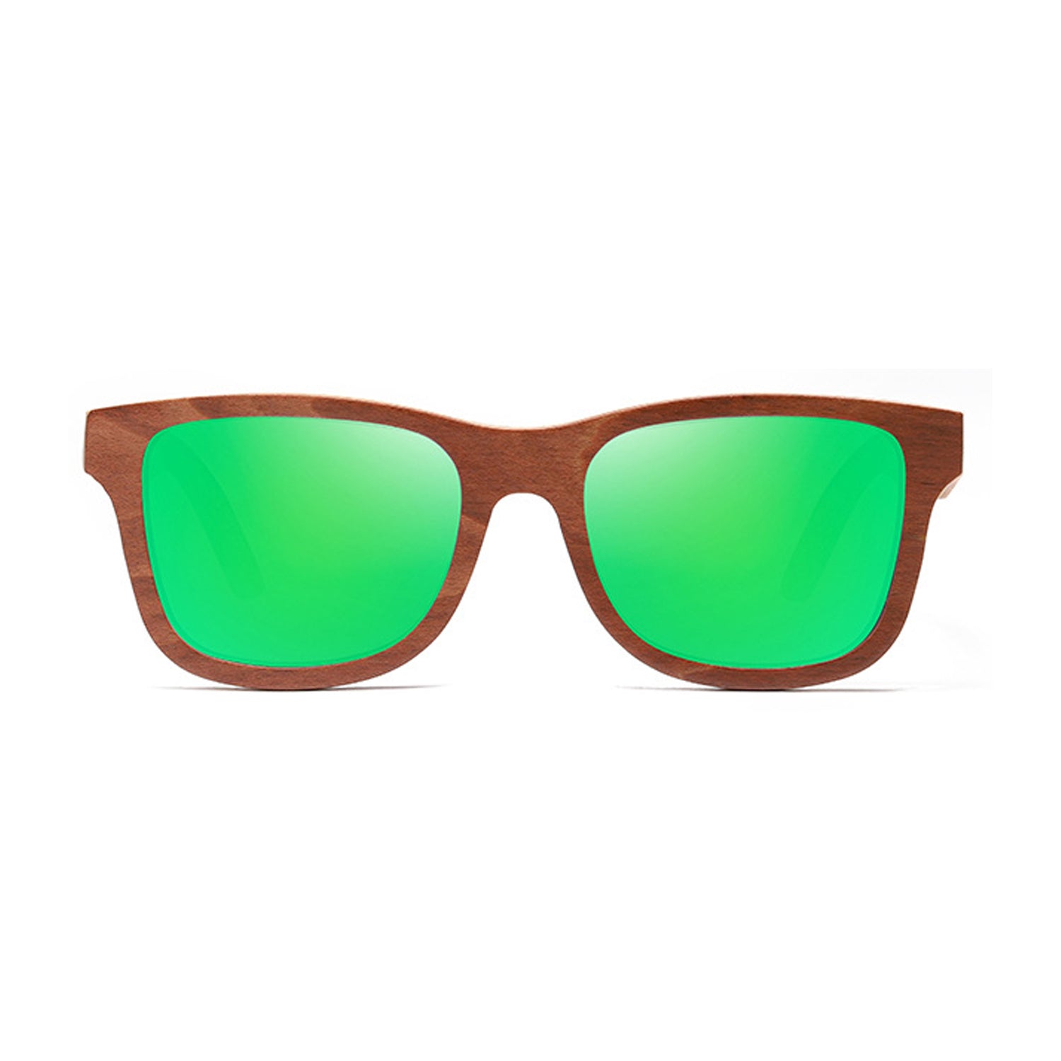 Rawa-Green Lens Walnut Sunglasses