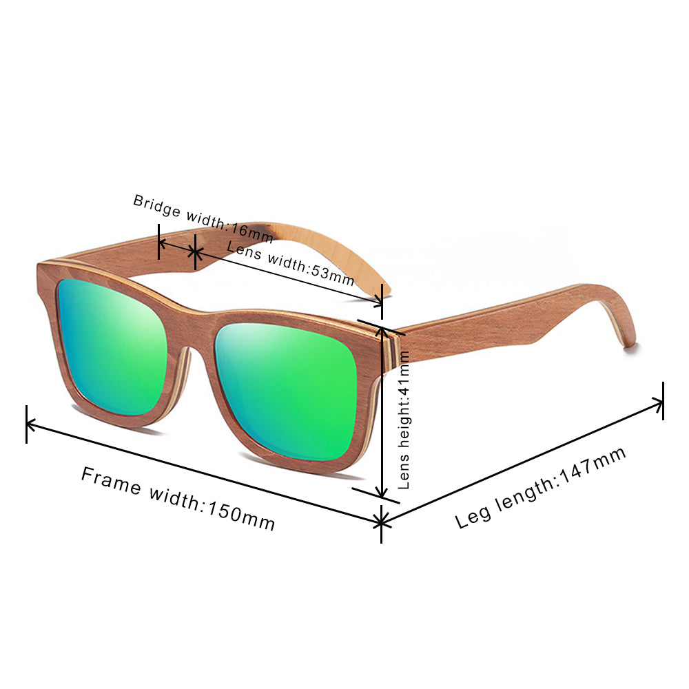 Rawa-Green Lens Walnut Sunglasses