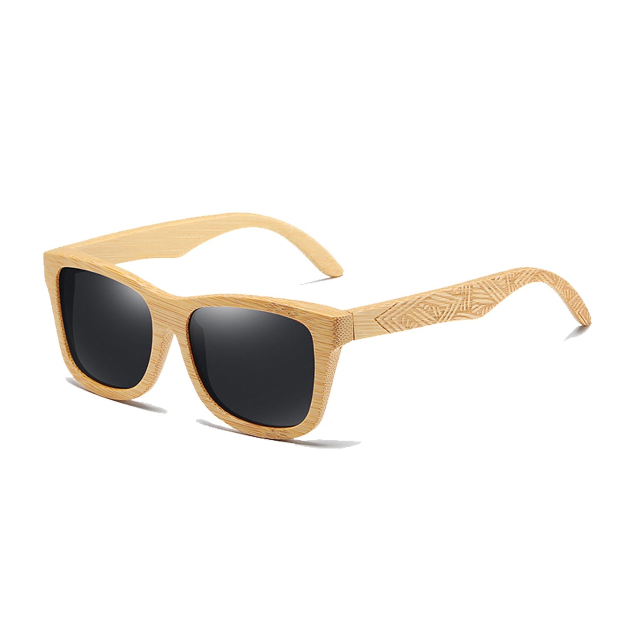 Bali-Black Lens Bamboo Sunglasses