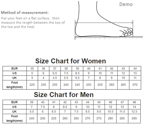 Shoes Size Chart– JOYINBOX