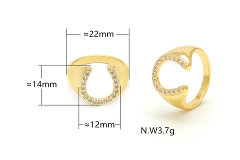 Anel de ferradura cravejada no atacado