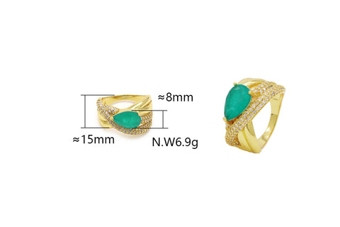 Anel 3 fios cravejados com pedra fusion no atacado