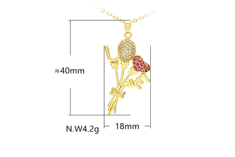 Colar Love em forma de balão cravejado com zircônias no atacado