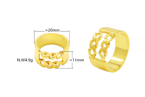 Anel com corrente dupla estilo grumet no atacado