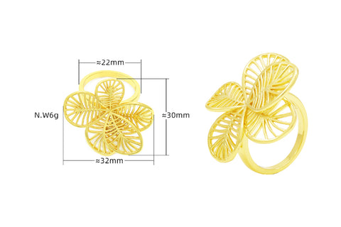 Anel de flor assimétrica no atacado