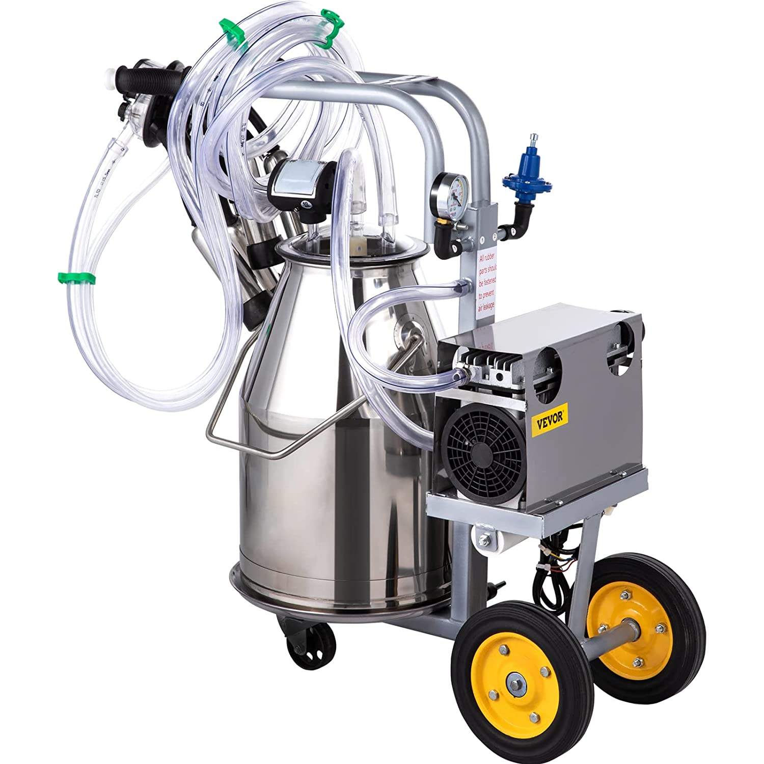 25L Electric Milking Machine I 5-8 Cows per Hour I 0.55KW 1680 RPM Milking Equipment For Cows and Goat