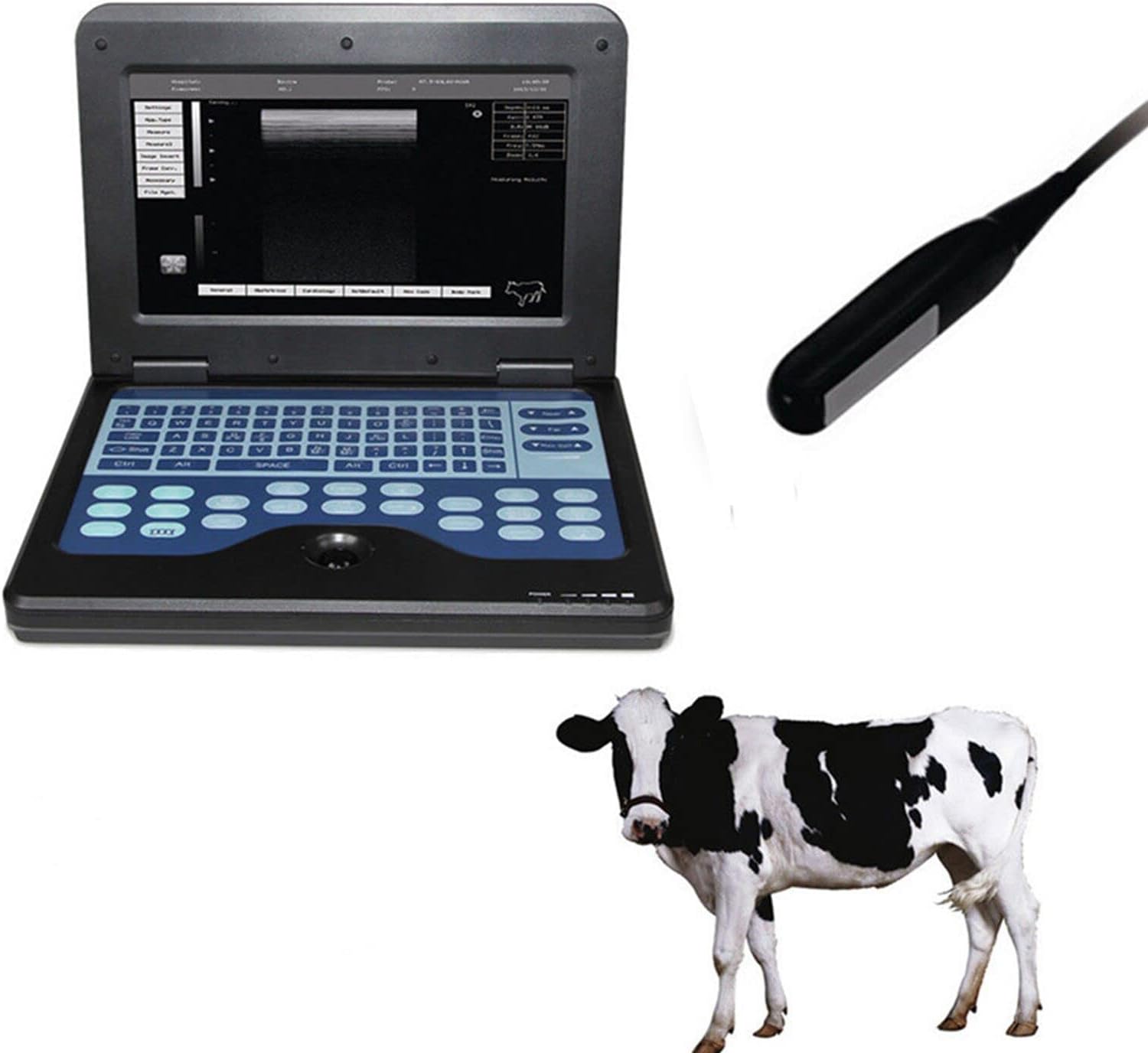 Portable Ultrasound Scanner I Ideal for Cattle, Horse, Camel, Equine, Goat, Cow, and Sheep I Includes 7.5 MHz Rectal Probe I Model MS600P2V