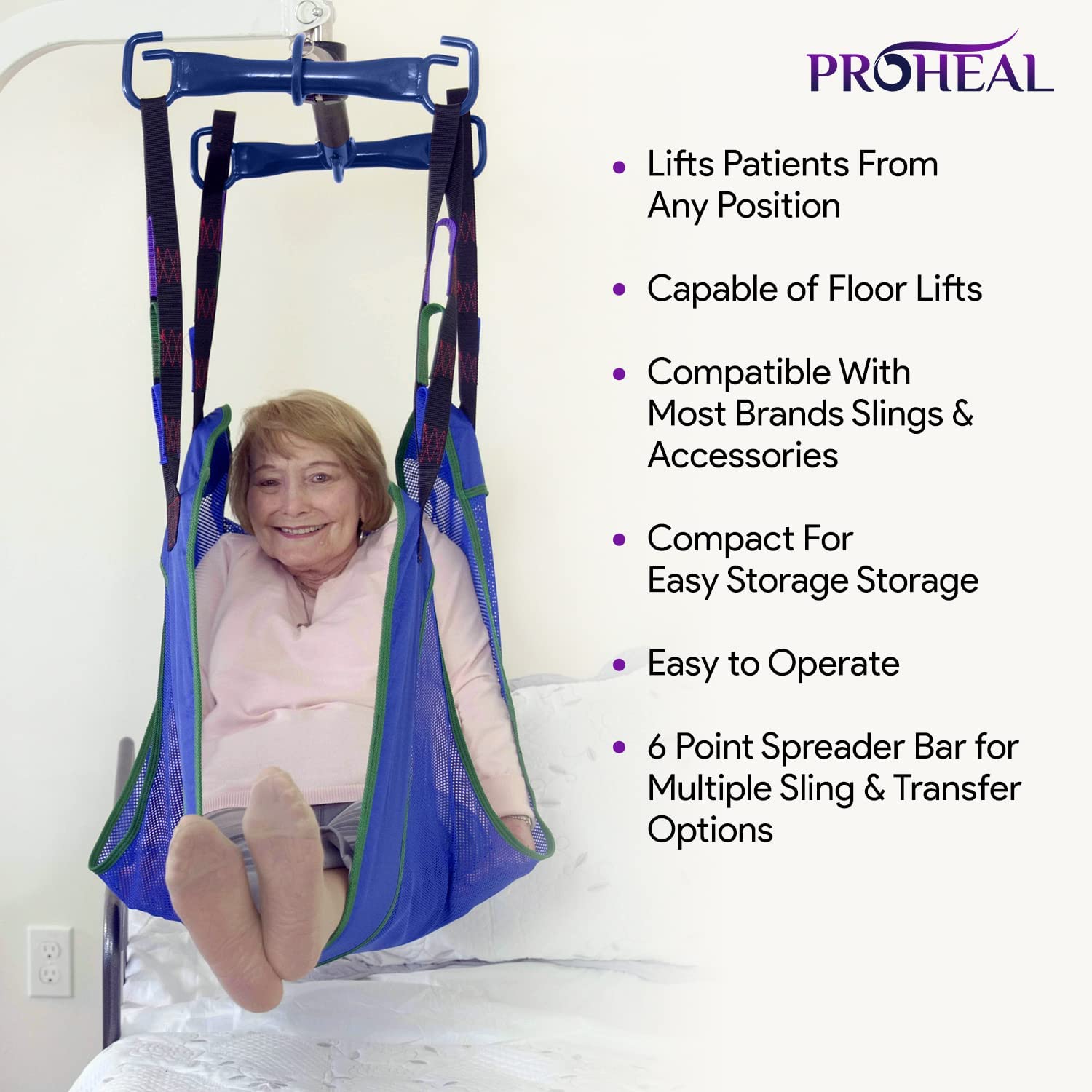 Electric Patient Transfer Lifter I Floor, Low Bed and Chair Lifting I 500lbs limit