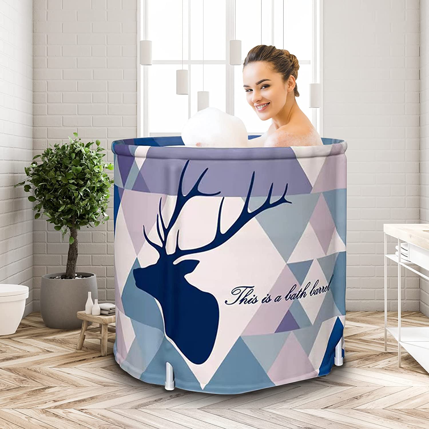 Portable Foldable Bathtub Kit I Soaking Hot Bathtub for Adults I Bathroom SPA Tub I Ice Bathtub I 25.6 x 21.6 x 25.6 inches