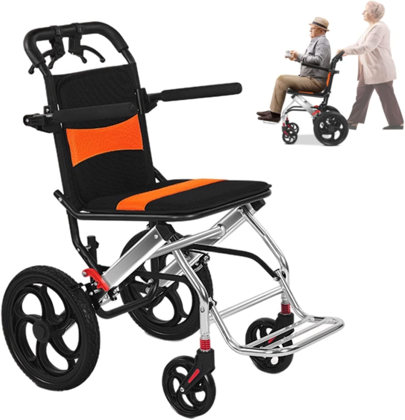 Transport Travel Wheelchair for Adults I Portable Folding Travel Wheelchair I Meubon
