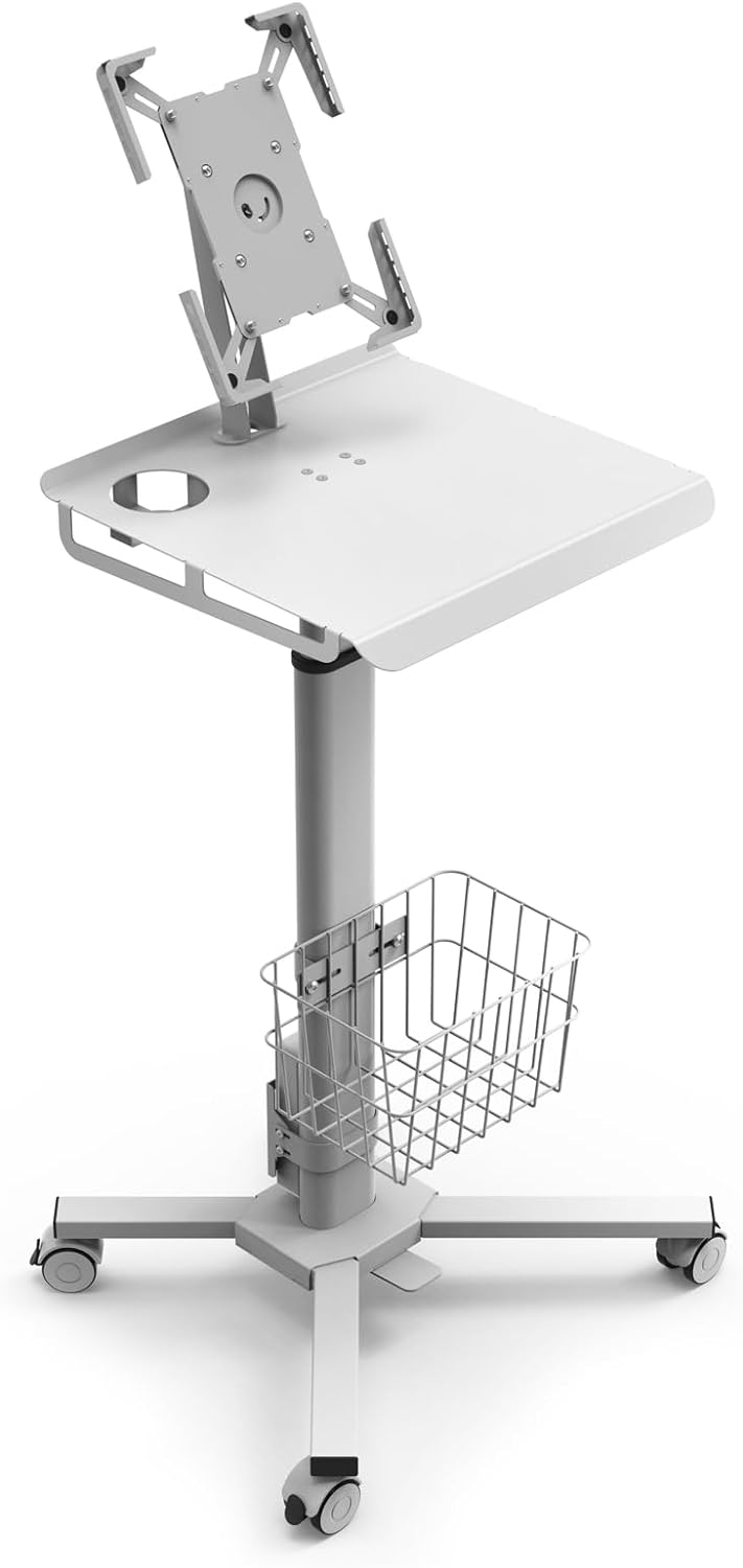 Adjustable Rolling Medical Cart I  Pneumatic Mobile Workstation for Hospital Dental Clinic Office