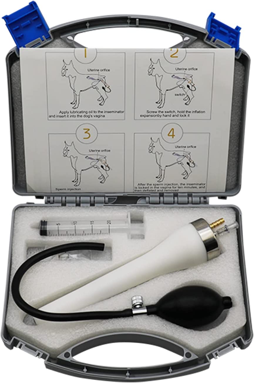 Artificial Insemination Kit I Semen Booster Dog Insemination Kit Large/Small Breed Dog Test Artificial Silicone Inseminating Syringe (12.5-25kg)